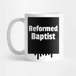 Reformed Baptist paint drop black box Mug